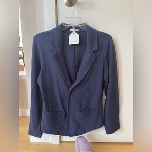 Caslon navy blue cotton blazer Large petite